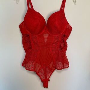 Black Fuschia By Secret Lace LLC Bodysuit Red Size 3x NWOT